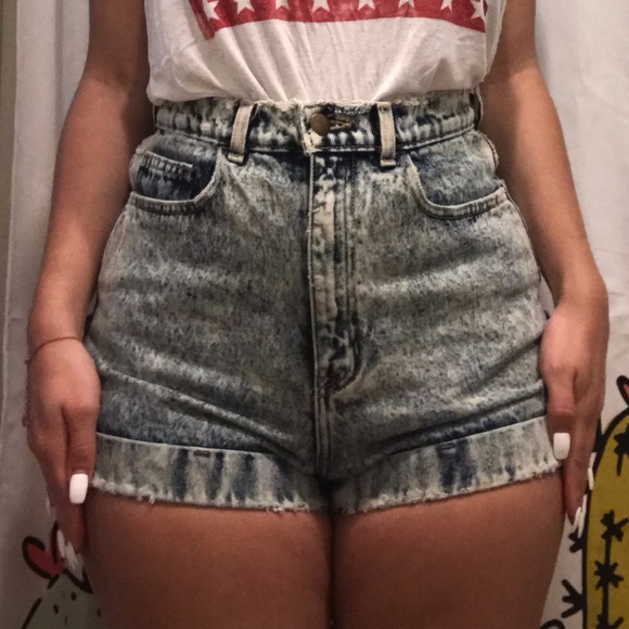 American Apparel Pants - American Apparel High Waisted Jean Shorts